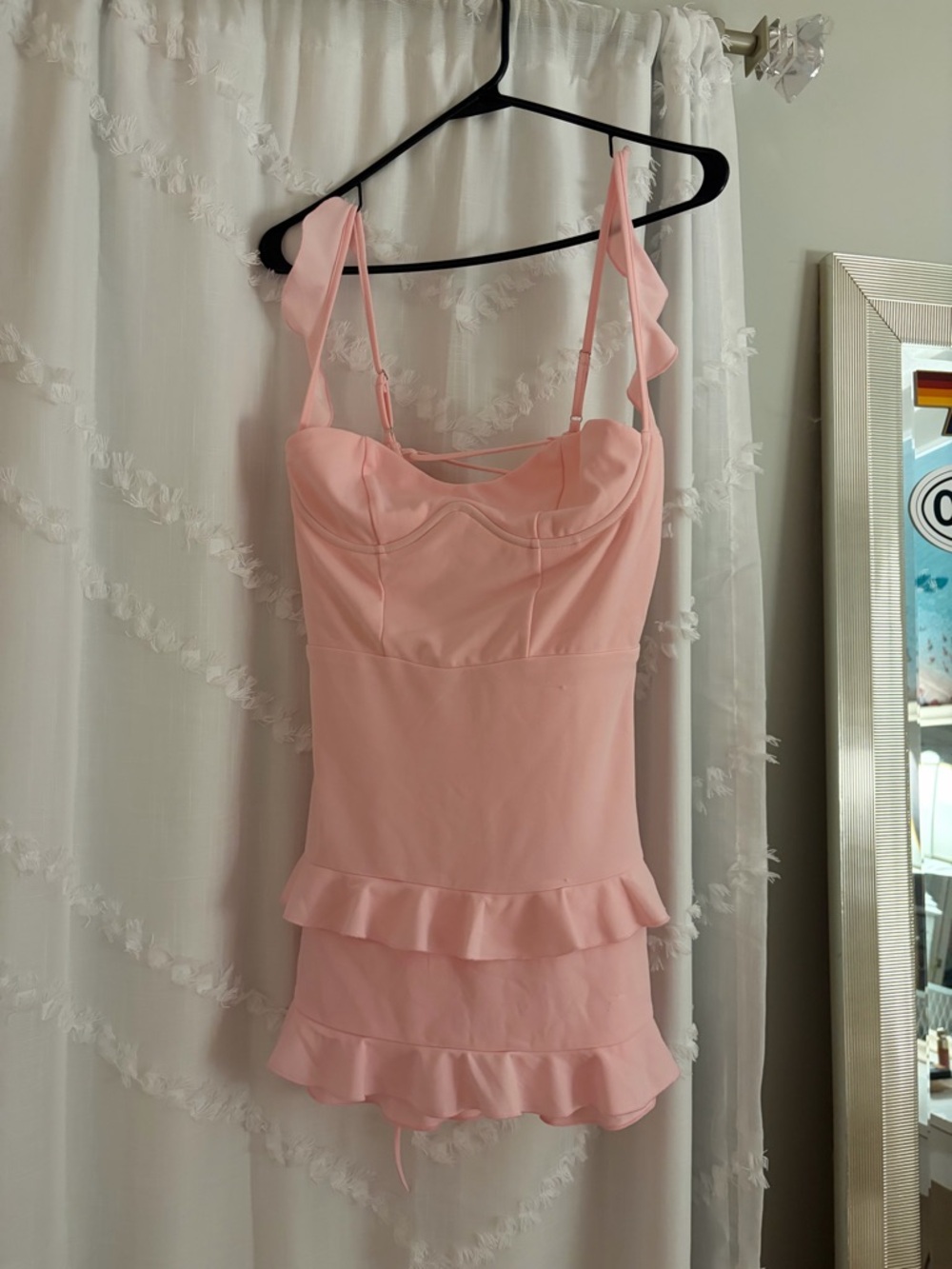 Lucy in the Sky Soft Pink Ruffle Slip Dress